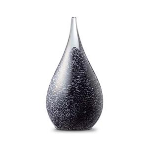 Urnwebshop Kristalglazen 3D Mini Traan Urn Zwartwit Melange (0.05 liter)