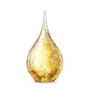 Urnwebshop Kristalglazen 3D Mini Traan Urn Krakele Goud (0.05 liter)