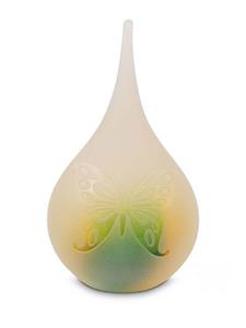 Urnwebshop Medium Traan Urn Vlinder Frosted Goud-Groen (0.28 liter)