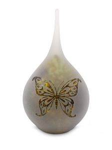 Urnwebshop Medium Traan Urn Vlinder Frosted Nature (0.28 liter)