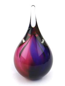 Urnwebshop Kristalglazen 3D Mini Traan Urn Roze-Blauw (0.05 liter)