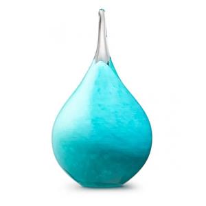 Urnwebshop Kristalglazen 3D Mini Traan Urn Turquoise Opaque (0.05 liter)