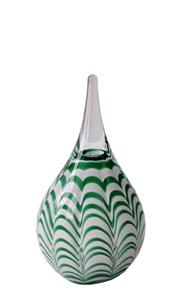 Urnwebshop Kristalglazen Ripple Miniurn Green Waves (0.04 liter)