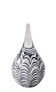 Urnwebshop Kristalglazen Ripple Miniurn Black Waves (0.04 liter)