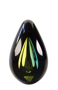 Urnwebshop Kristalglazen 3D Diamond Black Traan Urn Groengeel (0.1 liter)