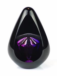 Urnwebshop Kristalglazen 3D Diamond Black Traan Urn Paars (0.1 liter)