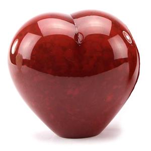 Urnwebshop Kristalglazen Staande Hart Urn Rood Opaque (0.65 liter)