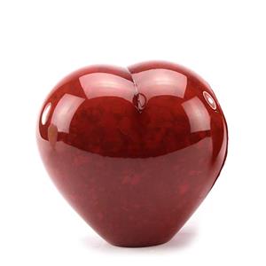 Urnwebshop Kristalglazen Staande Hart Urn Rood Opaque (0.45 liter)