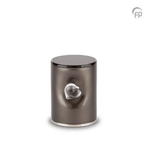 Urnwebshop Kleine Kristalglazen Cilinder Urn Zwart (0.5 liter)