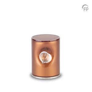 Urnwebshop Kleine Kristalglazen Cilinder Urn Bruin (0.5 liter)