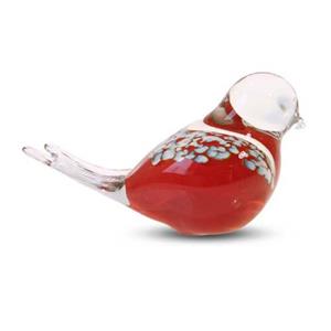 Urnwebshop Kristalglazen Mini Vogel Urn Rood Buikje (0.03 liter)