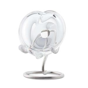 Urnwebshop Transparant Harturntje op Zilver Staander (0.02 liter)