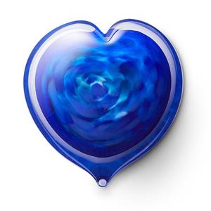 Urnwebshop Kristalglazen Hart Urn Blauw Opaque (0.05 liter)