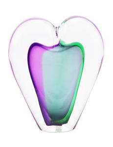 Urnwebshop Kristalglazen 3D Mini Hart Urn Paarsgroen (0.05 liter)