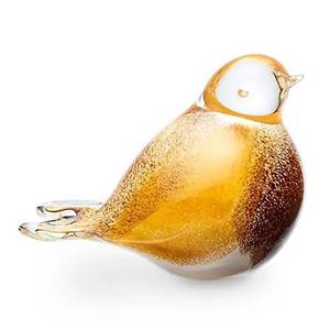 Urnwebshop Kristalglazen Miniurn Lijster Bruin-Geel-Wit (0.03 liter)