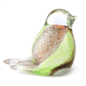 Urnwebshop Kristalglazen Miniurn Grasparkiet Groen-Bruin-Oranje (0.03 liter)