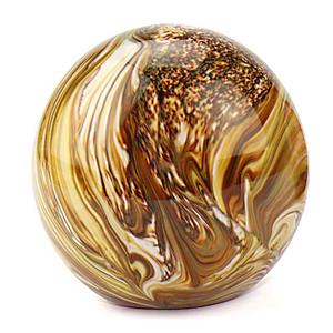 Urnwebshop Middelgrote Kristalglazen Bol Urn Elan Marble Earth (1.5 liter)