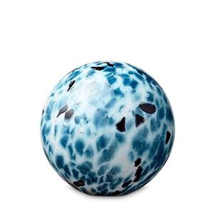 Urnwebshop Kleine Kristallen Bol Urn Turquoise Blackwhite (0.5 liter)
