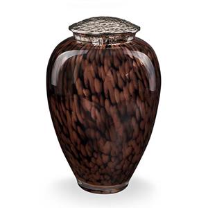 Urnwebshop Kristalglazen Aventurine Urn, Zilver Deksel (4 liter)
