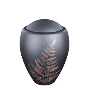 Urnwebshop Glazen Urn Antraciet - Bladgouden Varentak (4 liter)