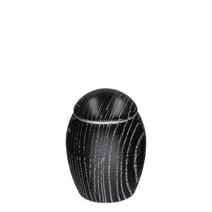Urnwebshop Eikenhouten Mini Vaasurn Zwart, Zilver Patine (0.1 liter)