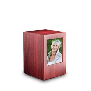 Urnwebshop Grote MDF Photobox Urn Mahonie (3.5 liter)