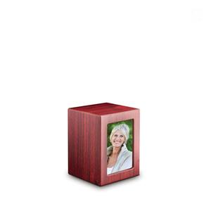 Urnwebshop Kleine MDF Photobox Urn Mahonie (1.5 liter)