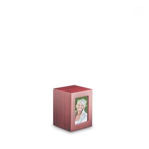 Urnwebshop Mini MDF Photobox Urn Mahonie (0.3 liter)