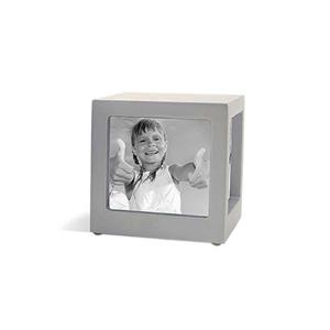 Urnwebshop Houten Photocube Urn Zilver (0.4 liter)