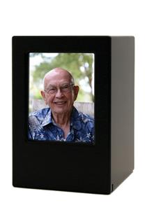 Urnwebshop Grote MDF Photobox Urn Zwart-Satijn (3.5 liter)