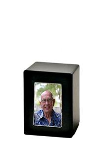 Urnwebshop Mini MDF Photobox Urn Zwart-Satijn (0.5 liter)