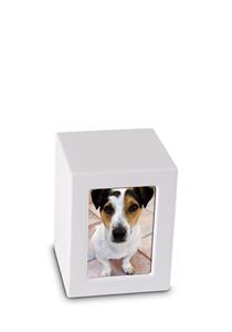 Urnwebshop Kleine MDF Photobox Urn Matwit (0.8 liter)
