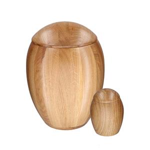 Urnwebshop Eikenhouten Urnenset Naturel Geolied (3.6 liter totaal)