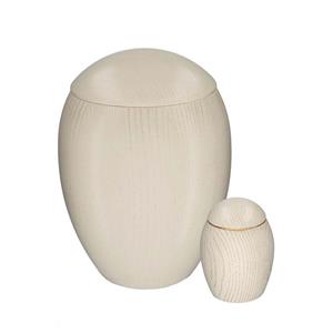 Urnwebshop Eikenhouten Urnenset Wit, Goud Patine (3.6 liter totaal)