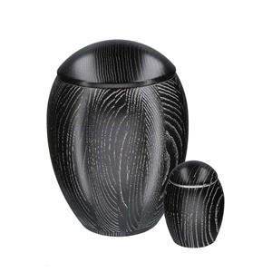 Urnwebshop Eikenhouten Urnenset Zwart, Zilver Patine (3.6 liter totaal)
