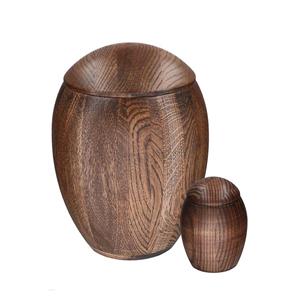 Urnwebshop Eikenhouten Urnenset Donker Geolied (3.6 liter totaal)