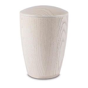 Urnwebshop Grote Eiken Vaas Urn Wit Geolied (3 liter)