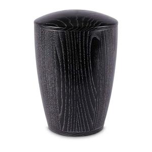 Urnwebshop Grote Eiken Vaas Urn Zwart Geolied (3 liter)