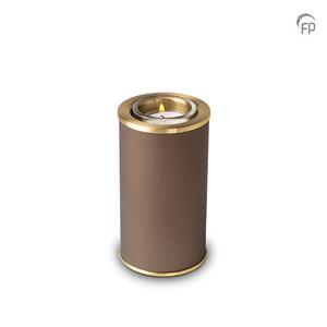 Urnwebshop Urn met Waxinelichtje Bruin - Messing Sieranden (0.4 liter)