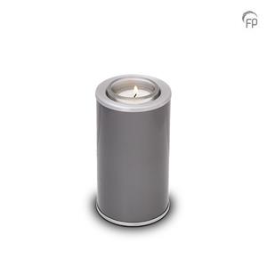 Urnwebshop Urn met Waxinelichtje Antraciet - Matzilver Sieranden (0.4 liter)