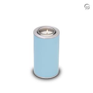 Urnwebshop Urn met Waxinelichtje Blauw - Matzilver Sieranden (0.4 liter)