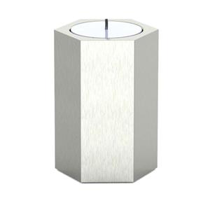 Urnwebshop RVS Urn met Waxinelichtje Zeskant (0.05 liter)
