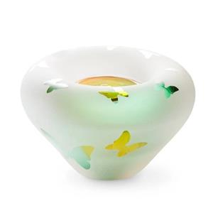 Urnwebshop Miniurn Waxinelichtje Goud-Groen Frosted Vlinders (0.045 liter)