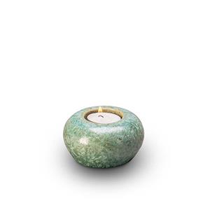 Urnwebshop Keramische Miniurn met Waxinelichtje Groen (0.05 liter)