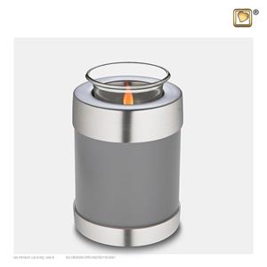 Urnwebshop Urn met Waxinelichtje Leikleurig - Matzilver (0.45 liter)