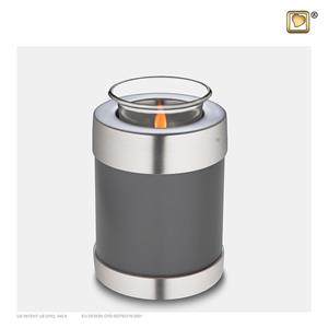 Urnwebshop Urn met Waxinelichtje Grijs Metallic (0.45 liter)