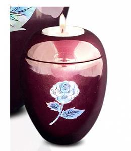 Urnwebshop Kleine Kaarshouder Urn Roos Bordeaux (0.1 liter)