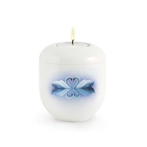 Urnwebshop Waxinelicht Urntje Verliefde Zwanen (0.3 liter)