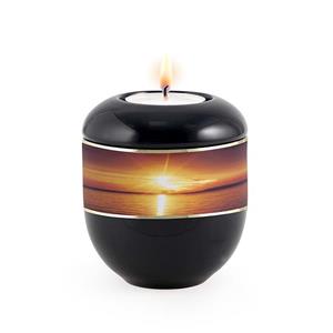 Urnwebshop Zwart Waxinelicht Urntje Zonsondergang (0.3 liter)