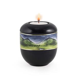 Urnwebshop Zwart Waxinelicht Urntje Bergbeek (0.3 liter)